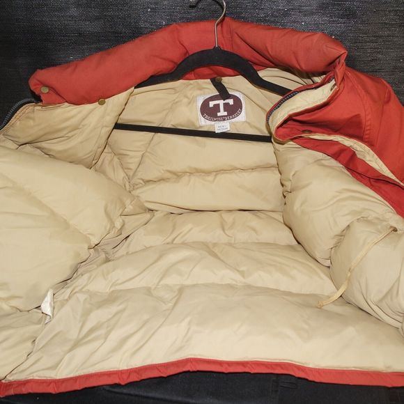 Vintage Trailwise Berkeley CA Mens Puffer Down Jacket Size Medium Rust-Orange - Picture 9 of 13
